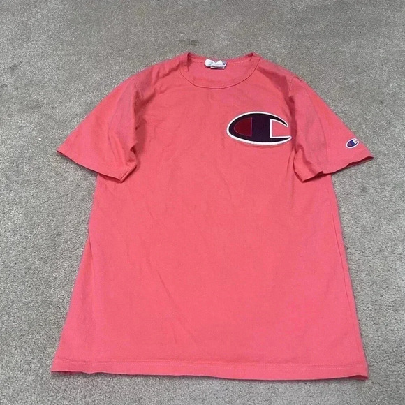 Champion T-Shirt Men’s Red Orange Short Sleeve Size Medium - Picture 1 of 11